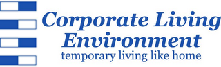 CORPORATE LIVING ENVIRONMENT TEMPORARY LIVING LIKE HOME logo