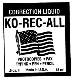 CORRECTION LIQUID KO-REC-ALL logo