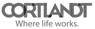 CORTLANDT WHERE LIFE WORKS. logo