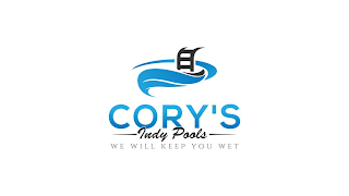 CORY'S INDY POOLS WE WILL KEEP YOU WET logo