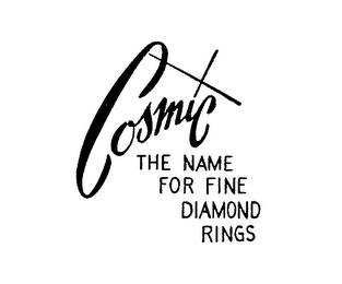 COSMIC THE NAME FOR FINE DIAMOND RINGS logo