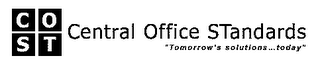COST CENTRAL OFFICE STANDARDS "TOMORROW'S SOLUTIONS...TODAY" logo