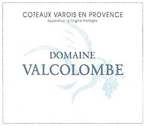 COTEAUX VAROIS EN PROVENCE APPELLATION D'ORIGINE PROTÉGÉE DOMAINE VALCOLOMBE logo