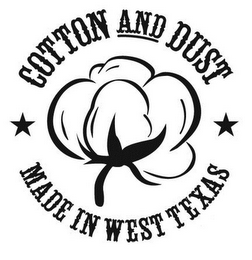 COTTON AND DUST MADE IN WEST TEXAS logo