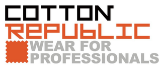 COTTON REPUBLIC WEAR FOR PROFESSIONALS logo
