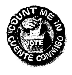 COUNT ME IN CUENTE CONMIGO VOTE logo