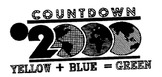 COUNTDOWN 2000 YELLOW + BLUE = GREEN logo