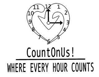 COUNTONUS! WHERE EVERY HOUR COUNTS logo