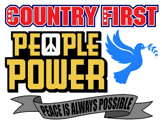 COUNTRY FIRST PEOPLE POWER PEACE IS ALWAYS POSSIBLE logo