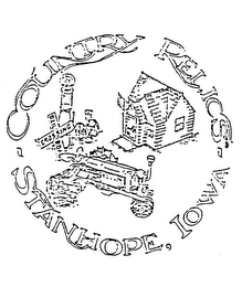 COUNTRY RELICS STANHOPE, IOWA RAILROAD CROSSING logo