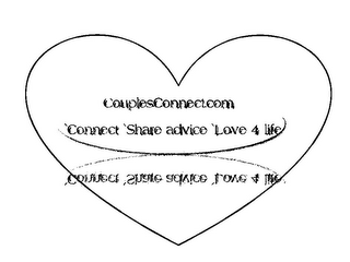 COUPLESCONNECT.COM `CONNECT `SHARE ADVICE `LOVE 4 LIFE logo