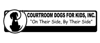 COURTROOM DOGS FOR KIDS, INC. "ON THEIR SIDE, BY THEIR SIDE" logo