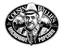 COUSIN WILLIE'S MICROWAVE POPCORN 100% SELECT CW'S ORIGINAL logo