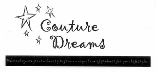COUTURE DREAMS WHERE ELEGANCE JOINS URBANITY TO FORM A UNIQUE LINE OF PRODUCTS FOR YOUR LIFESTYLE logo