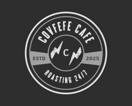 COVFEFE CAFE ESTD C 2025 ROASTING 24/7 logo