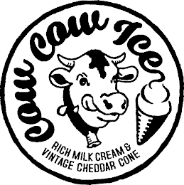 COW COW ICE RICH MILK CREAM & VINTAGE CHEDDAR CONE logo