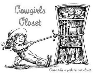 COWGIRLS CLOSET COME TAKE A PEEK IN OUR CLOSET logo