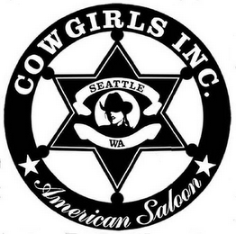 COWGIRLS INC. SEATTLE WA AMERICAN SALOON logo
