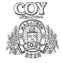 COY INTERNATIONAL MARATHON LIGHT BEER logo