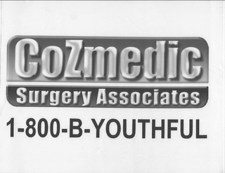 COZMEDIC SURGERY ASSOCIATES 1-800-B-YOUTHFUL logo