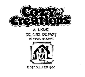COZY CREATIONS A HOME DECOR DEPOT IN YOUR MAILBOX ESTABLISHED 1980 CC logo