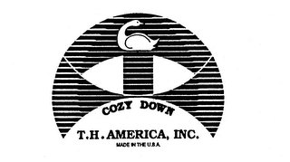 COZY DOWN T.H. AMERICA, INC. MADE IN THE U.S.A. logo