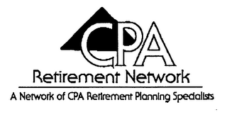 CPA RETIREMENT NETWORK A NETWORK OF CPARETIREMENT PLANNING SPECIALISTS logo