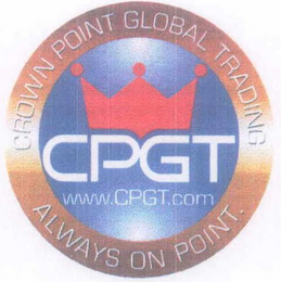 CPGT WWW.CPGT.COM CROWN POINT GLOBAL TRADING ALWAYS ON POINT logo