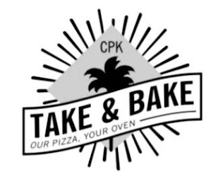 CPK TAKE & BAKE OUR PIZZA, YOUR OVEN logo