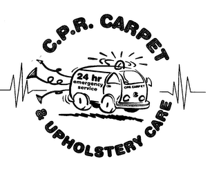 C.P.R. CARPET & UPHOLSTERY CARE 24 HR EMERGENCY SERVICE CPR CARPET logo