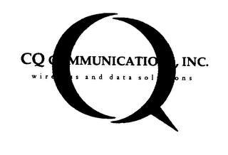 CQ COMMUNICATIONS, INC. WIRELESS AND DATA SOLUTIONS logo