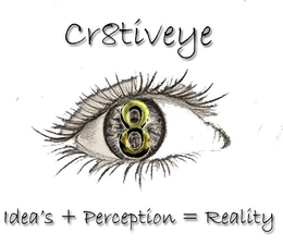 CR8TIVEYE, IDEA'S + PERCEPTION = REALITY logo