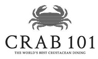 CRAB 101 THE WORLD'S BEST CRUSTACEAN DINING logo
