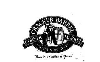 CRACKER BARREL CORNER MARKET OLD COUNTRY STORES FROM OUR KITCHEN TO YOURS logo