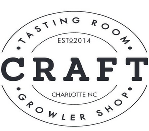 CRAFT TASTING ROOM GROWLER SHOP EST. 2014 CHARLOTTE NC logo