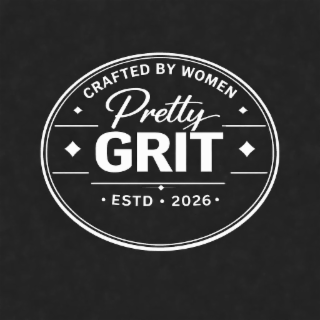 CRAFTED BY WOMEN PRETTY GRIT ESTD 2026 logo