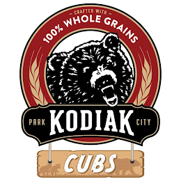 CRAFTED WITH 100% WHOLE GRAINS PARK KODIAK CITY CUBS logo