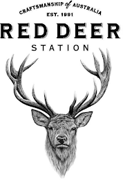 CRAFTSMANSHIP OF AUSTRALIA EST. 1991 RED DEER STATION logo