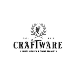 CRAFTWARE EST. 2018 QUALITY KITCHEN & DINING PRODUCTS logo