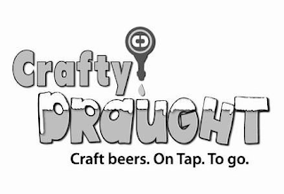 CRAFTY DRAUGHT CRAFT BEERS. ON TAP. TO GO. logo