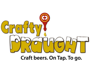 CRAFTY DRAUGHT CRAFT BEERS. ON TAP. TO GO. CD logo