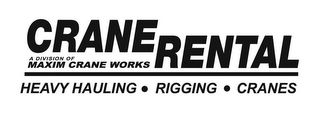 CRANE RENTAL A DIVISION OF MAXIM CRANE WORKS HEAVY HAULING · RIGGING · CRANES logo