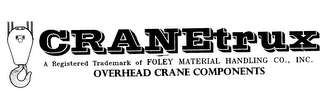 CRANETRUX A REGISTERED TRADEMARK OF FOLEY MATERIAL HANDLING CO., INC. OVERHEAD CRANE COMPONENTS logo