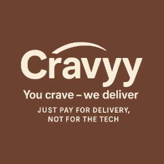 CRAVYY YOU CRAVE - WE DELIVER JUST PAY FOR DELIVERY, NOT FOR THE TECH logo