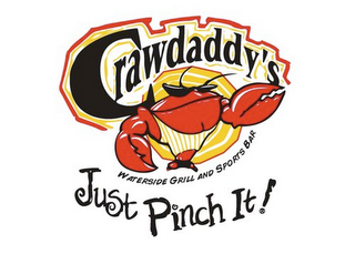 CRAWDADDY'S WATERSIDE GRILL AND SPORTS BAR JUST PINCH IT! logo