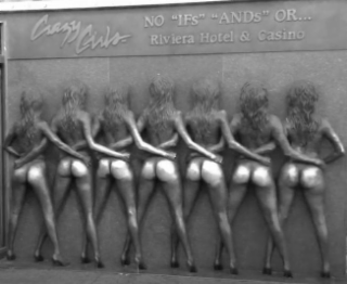 CRAZY GIRLS NO "IFS" "ANDS" OR... RIVIERA HOTEL & CASINO logo