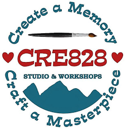CRE828 STUDIO & WORKSHOPS CREATE A MEMORY CRAFT A MASTERPIECE logo