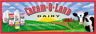 CREAM-O-LAND DAIRY NATURALLY DELICIOUS ESTABLISHED 1945 logo