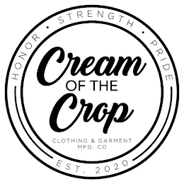 CREAM OF THE CROP CLOTHING & GARMENT MFG. CO HONOR · STRENGTH · PRIDE EST. 2020 logo