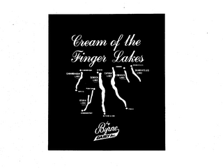 CREAM OF THE FINGER LAKES BY BYRNE DAIRY INC. CANANDAIGUA CANANDAIGUA LAKE NAPLES PENN YAN KEUKA LAKE HAMMONDSPORT GENEVA SENECA LAKE WATKINS GLENN CAYUGA LAKE ITHACA AUBURN OWASCO LAKE SKANEATELES SKANEATELES LAKE logo